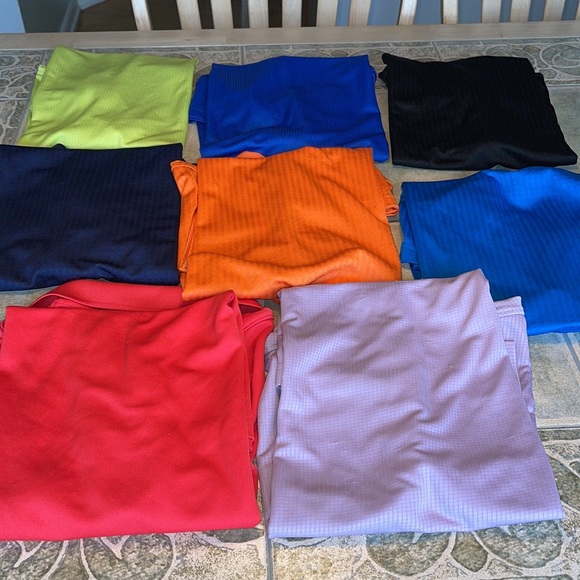 Lot of 8 different colored polo shirts. 💯 polyester. Sz Sm Good used condition. - Picture 12 of 12